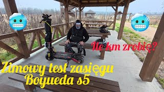 Test zasięgu hulajnogi elektrycznej z przygodami#boyueda s5#bateria#zima