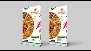 Rollup Banner And Flyer Design For Restaurant Eatery  Bakery In Coreldraw  Stepbystep Tutorial