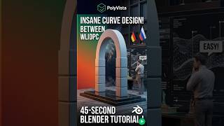 curve design between two pillars. #3d #blender #artist