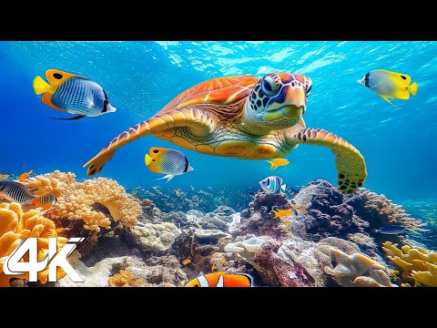 Ocean 4K - Sea Animals for Relaxation, Beautiful Coral Reef Fish in Aquarium  Ultra HD