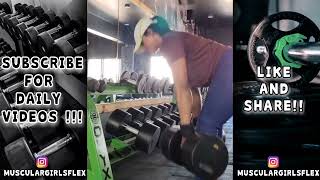 Strong Female Bodybuilder Working Out Female Fitness Motivation Fbb Workout Muscular Girls