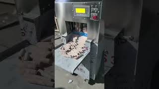 Double Roll Frozen Meat Slicer | Automatic Beef Mutton Roll Cutting Machine for Hot Pot Factory