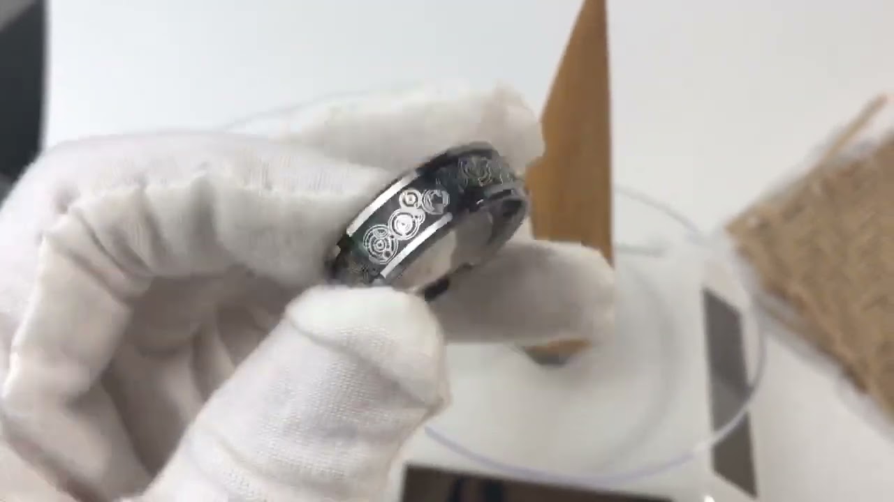 Wholesale Trends 8mm men wedding rings inlay black carbon fibre silver tungsten carbide ring