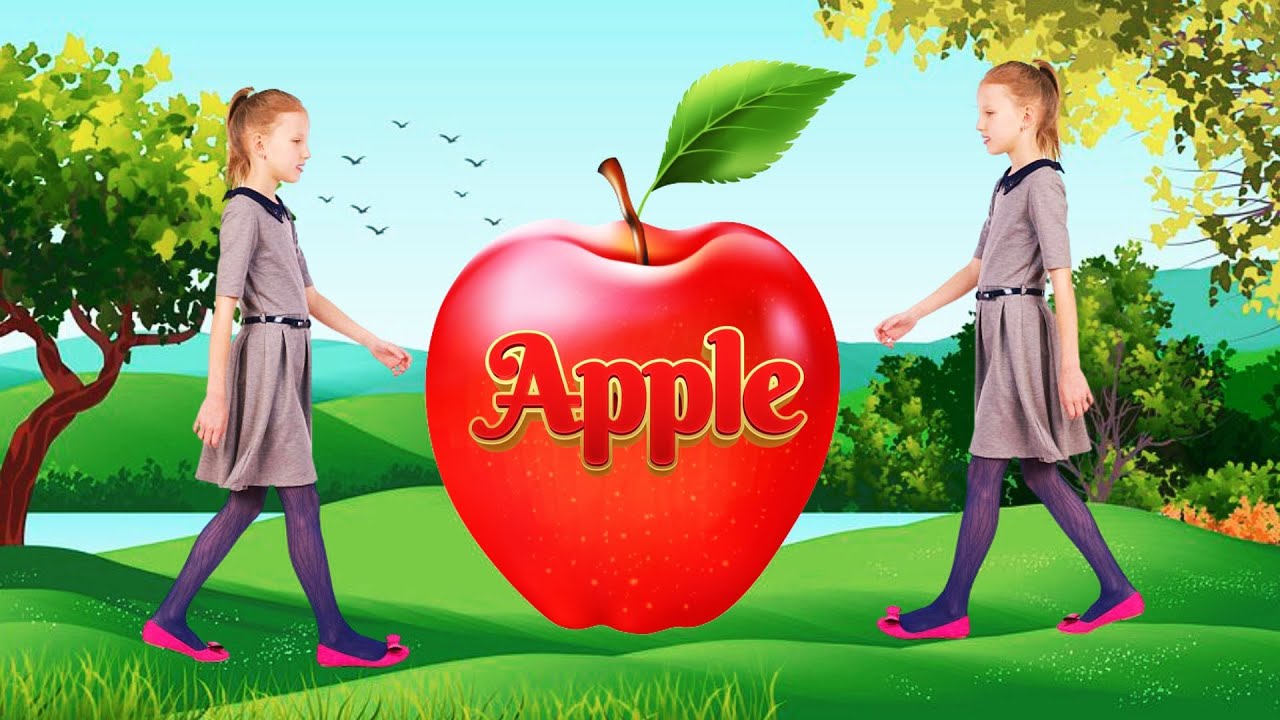 ABCD Alphabets A For Apple B For Ball || Cartoon Video || Matching Word ...