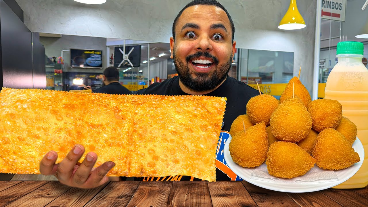 COMI PASTEL E COXINHA *lanche raiz que nunca falha