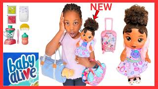Baby Alive Doll Packing for Vacation Feeding  🍼 & Changing Diaper.