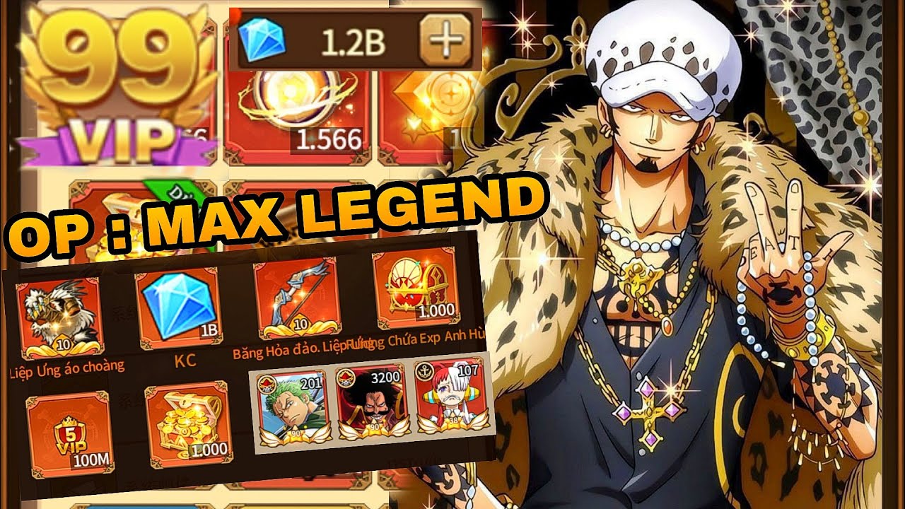 OP : Max Legend Private Server Vip 99 Max - 1,2B Diamond Free 165 Hero ⭐5