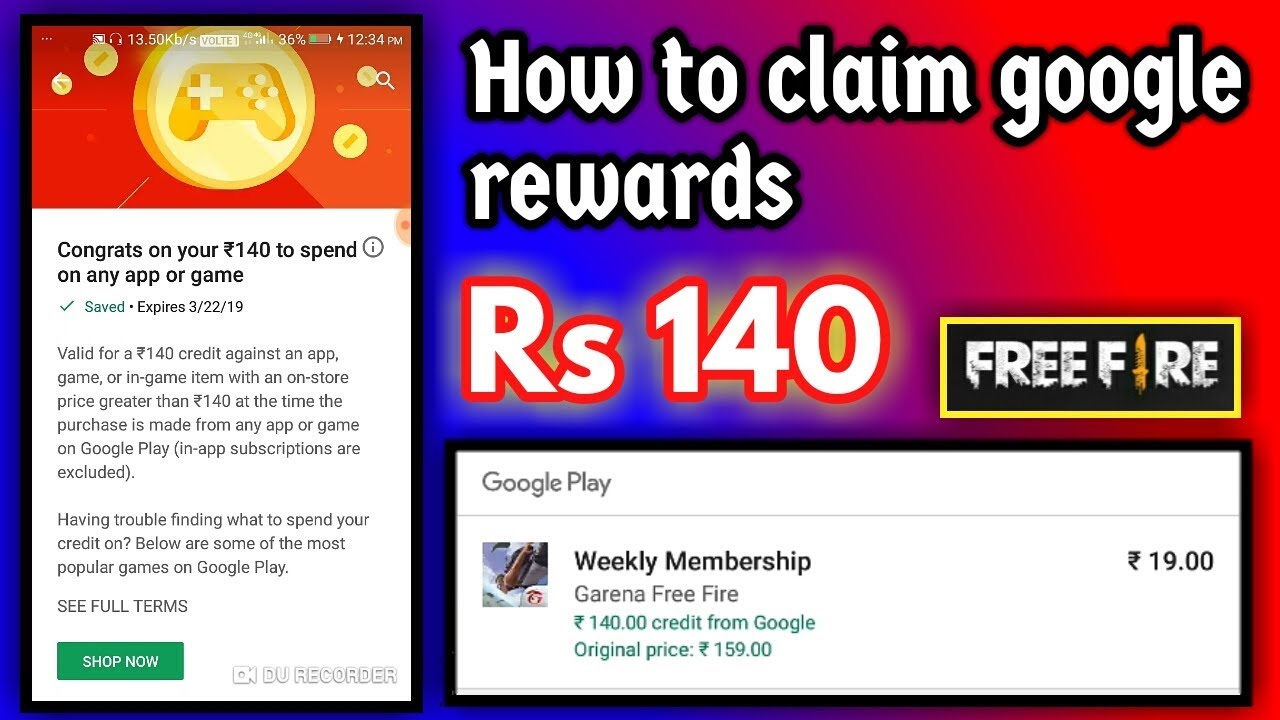 How To Claim Google Rewards 140 In Free Fire Free Diamonds Youtube