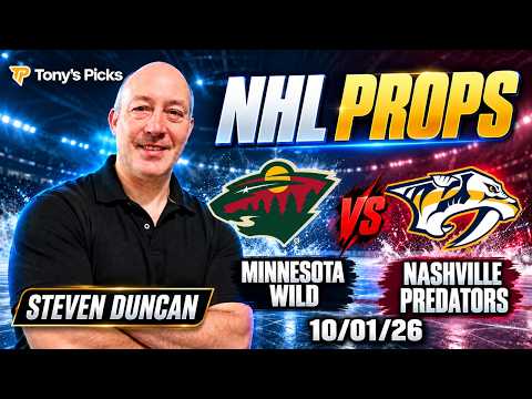Minnesota Wild vs Nashville Predators 10/1/26 NHL Prop Picks