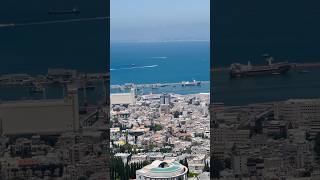 Haifa showing off her beauty🇮🇱 #haifa #portcity #israel #travel #naturelover #flying #fly