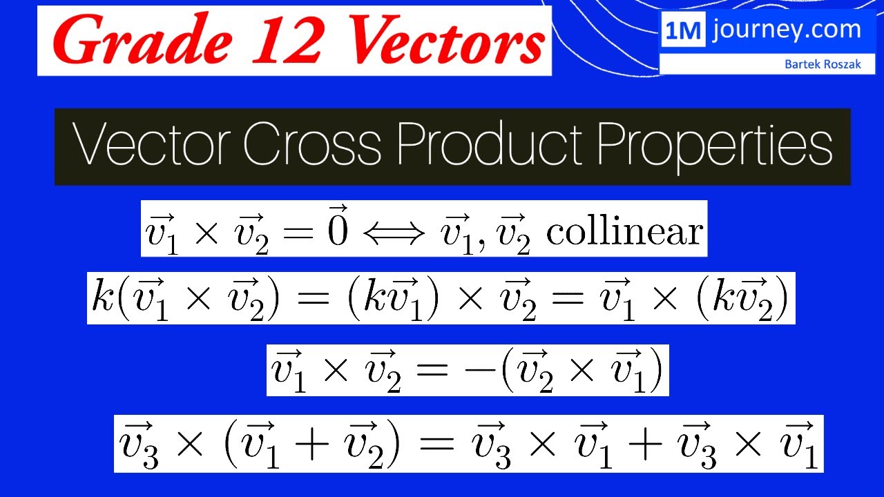 Grade 12 vectors cross product properties youtube