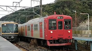 311：JR九州103系[本ｶﾗ]E17 筑肥線359C普通唐津行き 大入駅発車