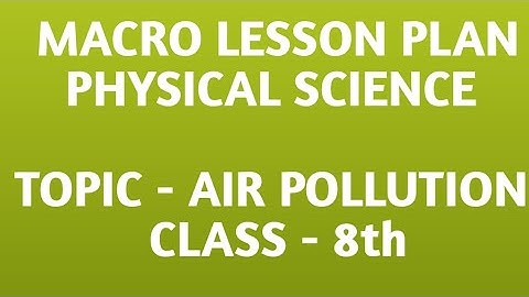 Physical Science macro lesson plan on Air Pollution B.Ed.  in english | Air pollution lesson plan
