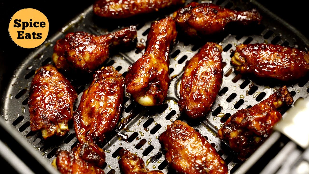 AIR FRYER CHICKEN WINGS RECIPE | HONEY BBQ CHICKEN WINGS IN AIR FRYER