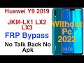 Huawei Y9 (2019) JKM-LX1 -LX2- LX3 FRP Bypass 100% Easy solution New Method ||2022