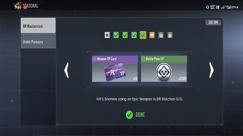 Call Of Duty Mobile Kill 5 Enemies using an Epic Weapon in BR Matches Task Complete