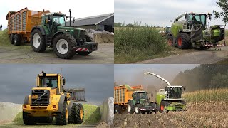Mais hakselen en inkuilen door loonbedrijf Fa Fokkert met Claas Jaguar 940 en Fendt trekkers (2025)