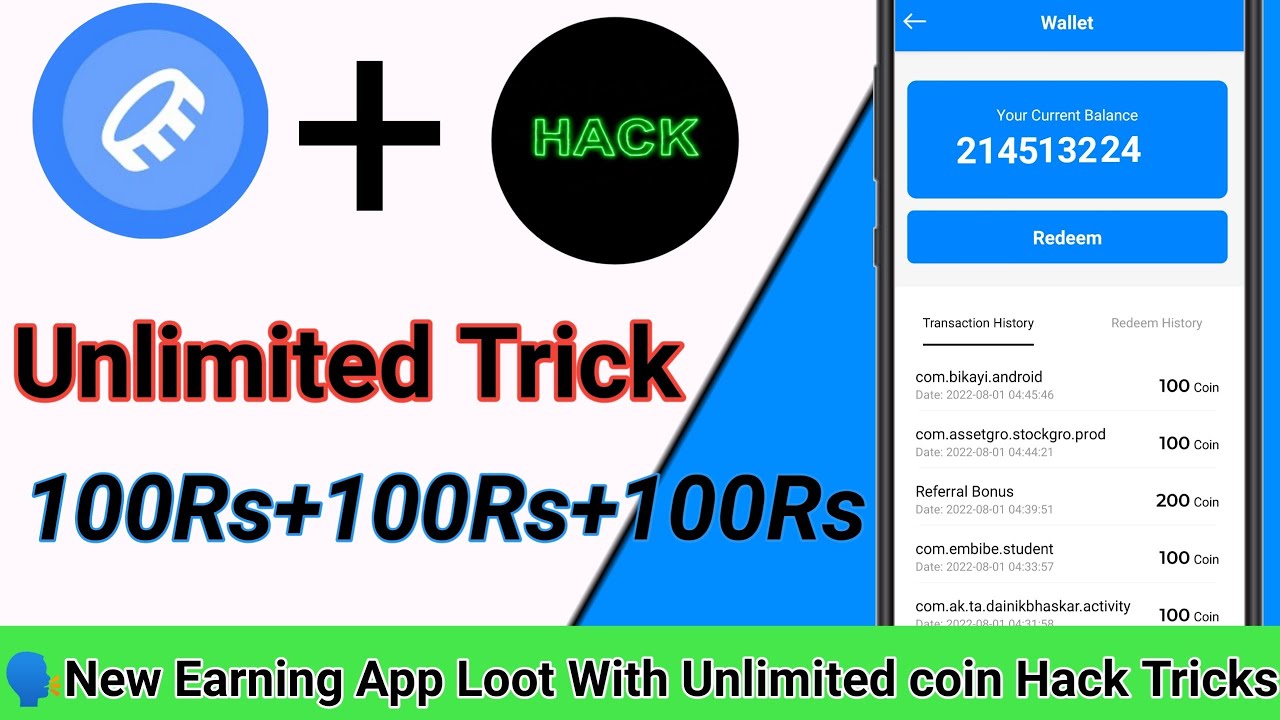 New Earning App with unlimited coin hack||Refer Bypass! &Tak Bypass App Name In video||