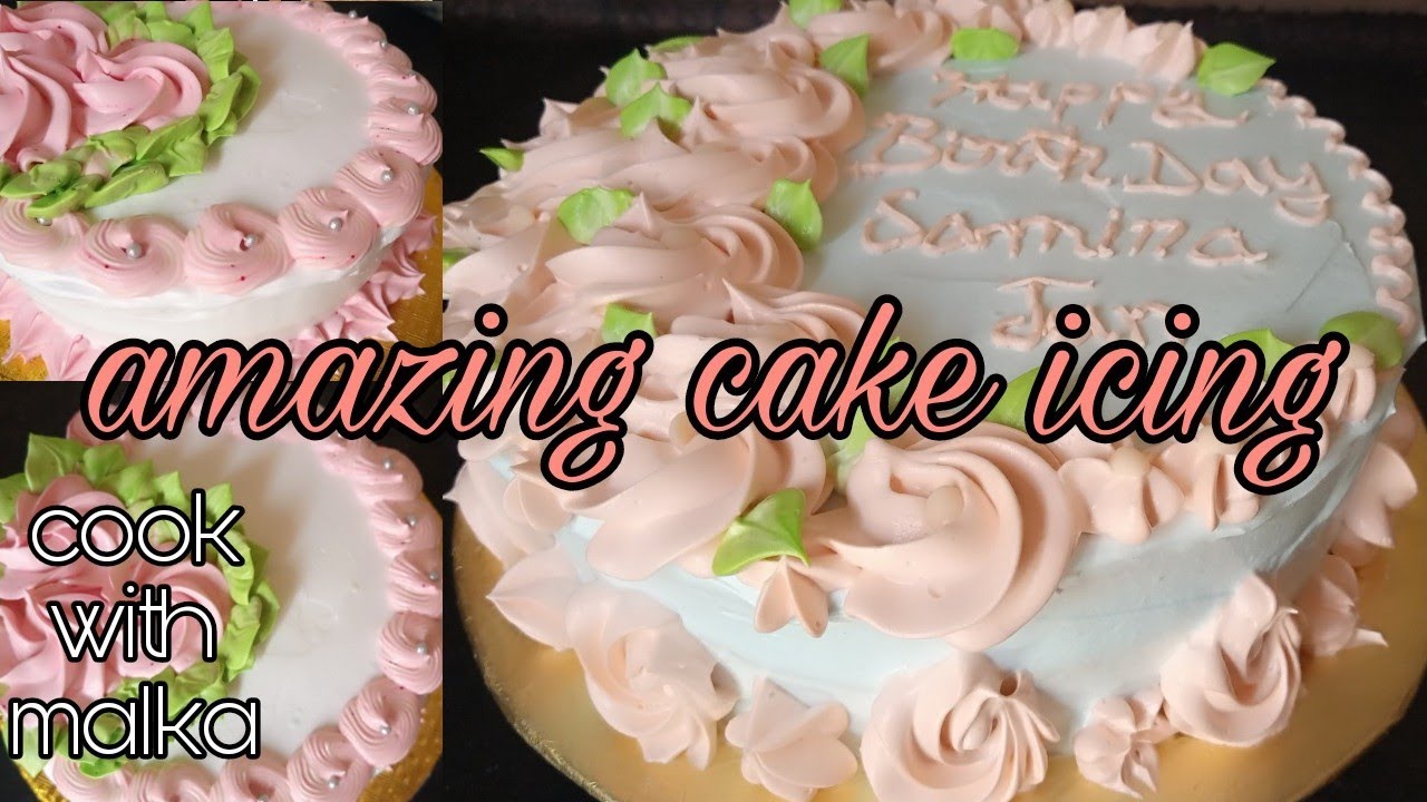 beautiful cake icing/2 different cake icing/how to do cake icing/easy
