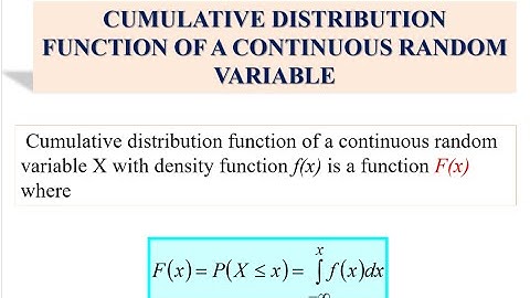SM025 9.3 Pt2 Cumulative distribution function for continuous r.v.