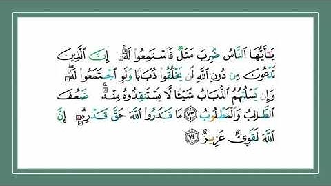 سورة الحج : تلاوة الصفحة الاخيرة من 73 الى 78 ( التلاوة برواية حفص)