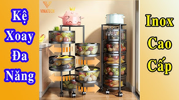 KỆ XOAY ĐA NĂNG NHẬT BẢN- 3-5 TẦNG, INOX CAO CẤP, CÓ BÁNH XE DI CHUYỂN TIỆN ÍCH