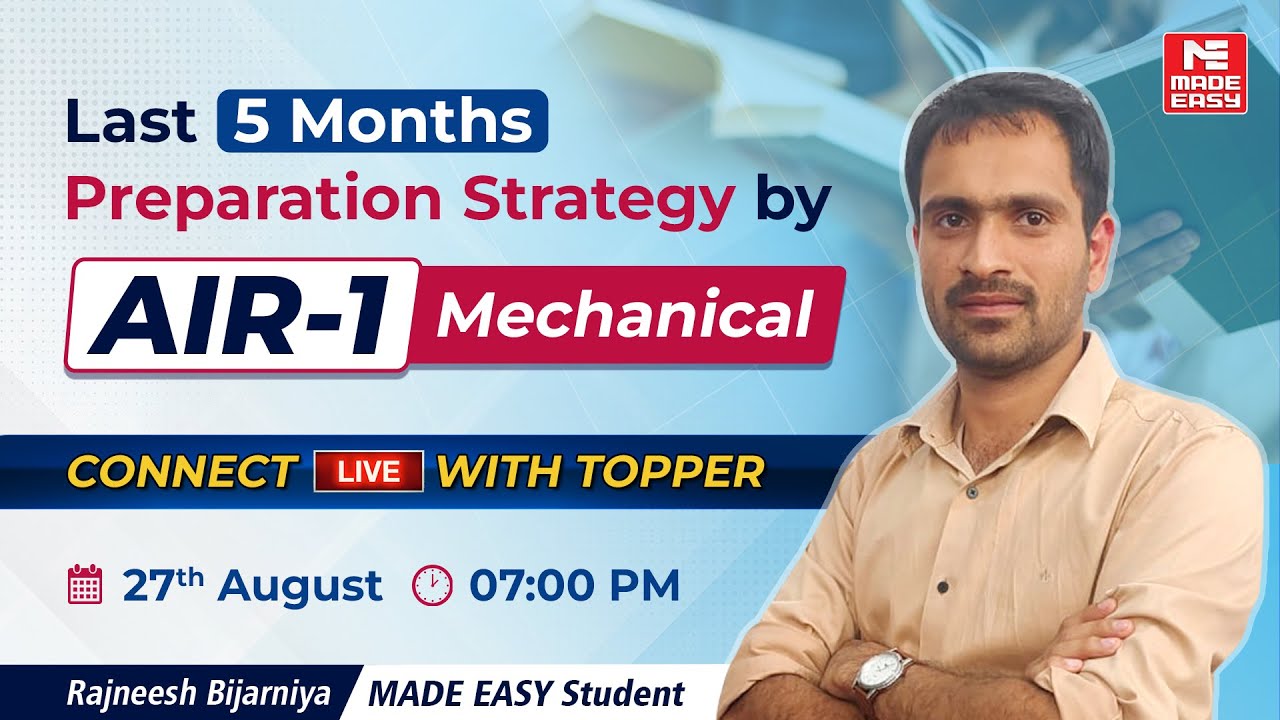 Раскрыт шокирующий план на последние 5 месяцев от GATE 2025 AIR-1 Mechanical | Стратегия Toppers!