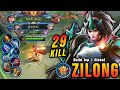 Savage  29 kills new zilong one hit build and emblem  build top 1 global zilong  mlbb