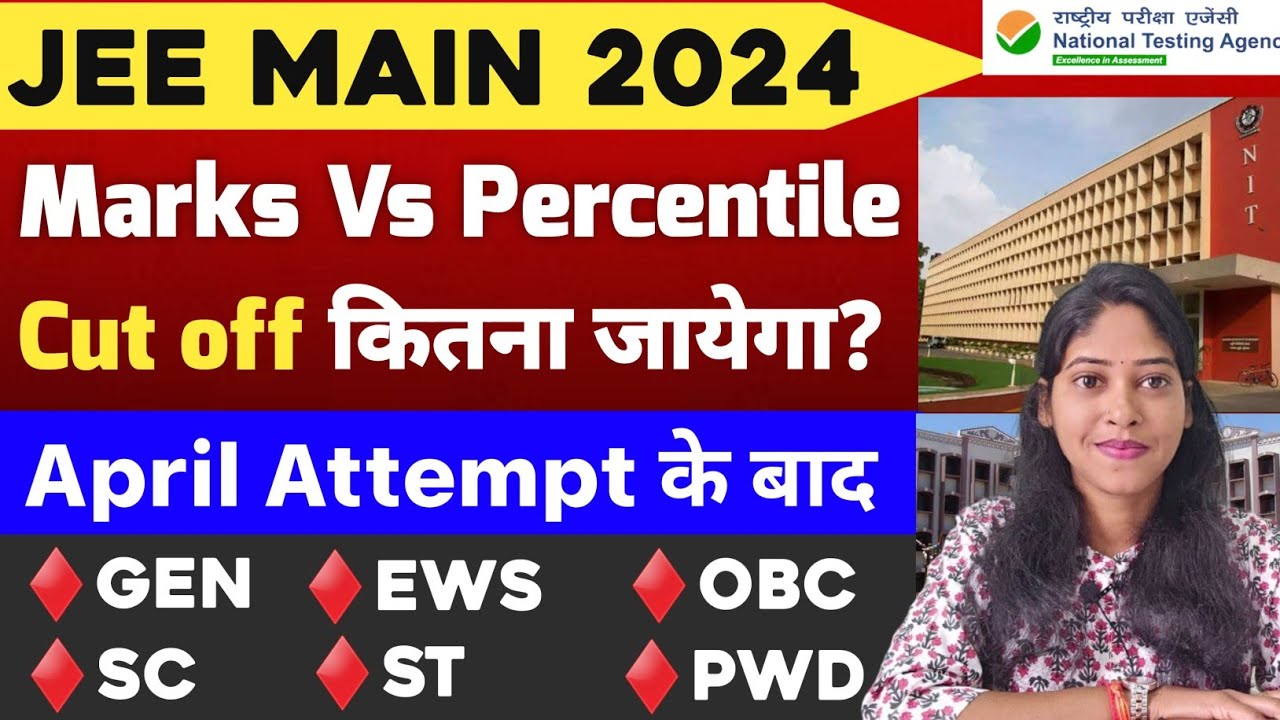 JEE Main 2024 Cut off 🔥| JEE Main 2024 Marks Vs Percentile | JEE Main ...