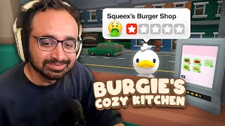 Squeex's chatters troll his new restaurant (Squeex plays Burgie's Cozy Kitchen)