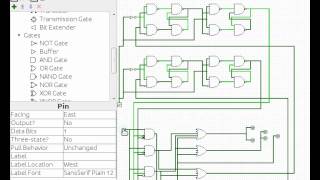 Logisim simulation of a simple traffic sign controller.