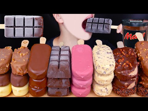 ASMR MAGNUM CHOCOLATE ICE CREAM PARTY NUTELLA TWIX DESSERT MUKBANG 먹방 チョコレートアイスクリーム 咀嚼音EATING SOUNDS