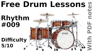 Free Drum lessons #009-Difficulty 5/10🥁