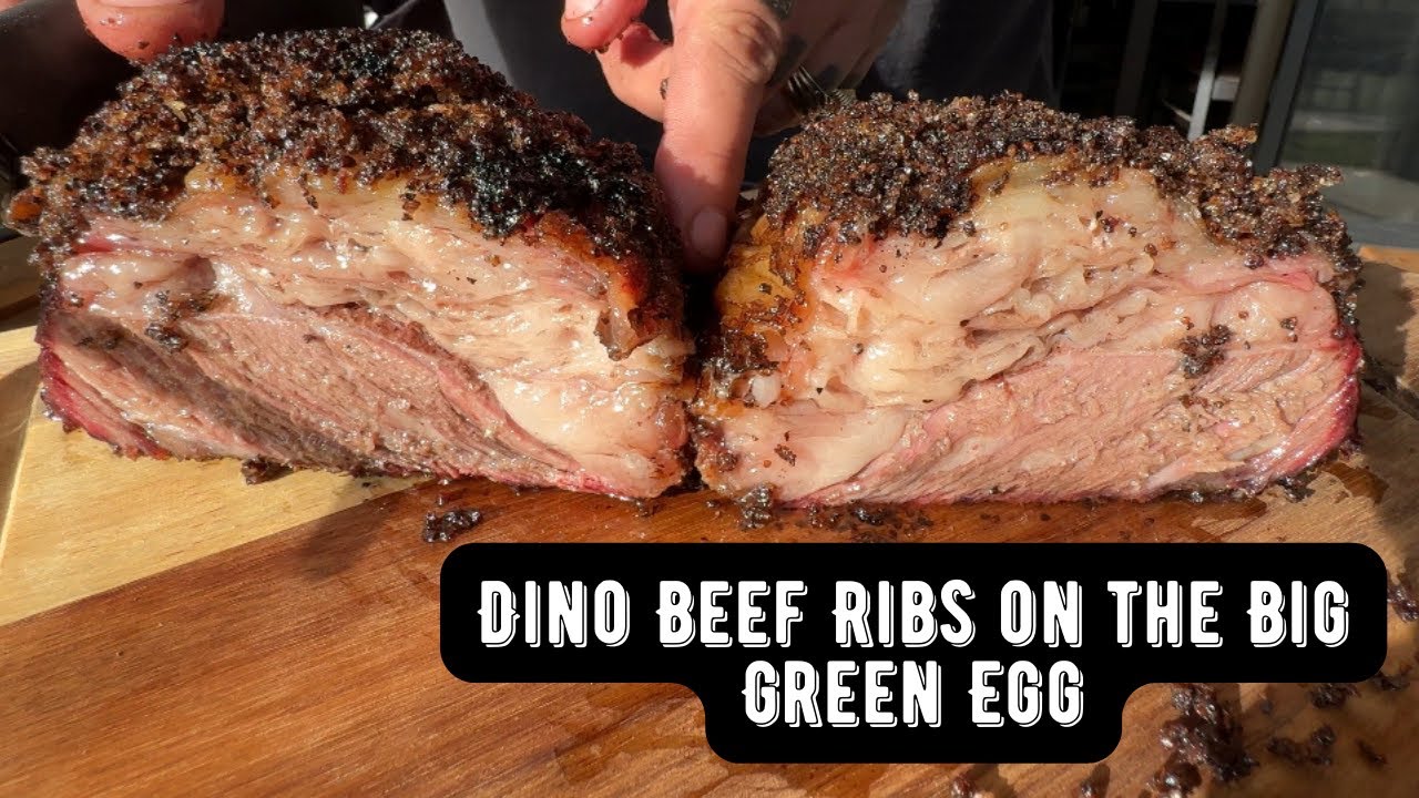 Dino beef ribs smoked to Perfection Texas style on the Big Green Egg ...
