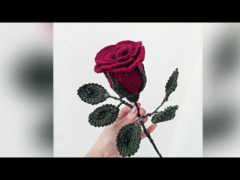 Qızıl qönçə çiçəyinin toxunma qaydası 2ci bölüm (gonca çiçeği örgü yapımı) 🌹