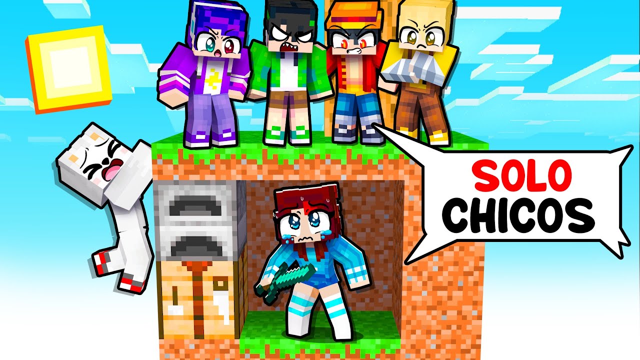 MINECRAFT: ¡ATRAPADOS en un CHUNK de SOLO CHICOS! 😱💥😎