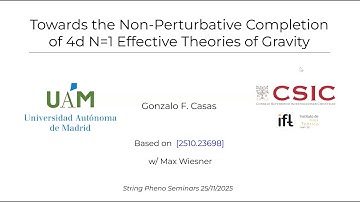 Gonzalo F Casas - Towards the Non-Perturbative Completion of 4d N=1 Effective Theories of Gravity