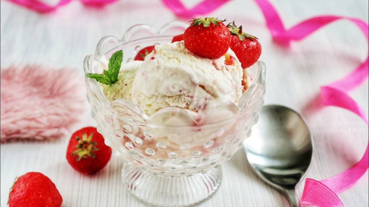 How to make Strawberry Ice cream at home YouTube