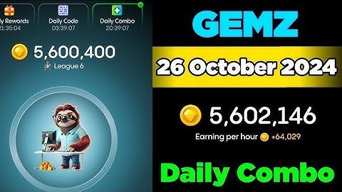 Gemz daily combo today | gemz daily combo card today Combo gemz 26 October | Gemz Daily combo |