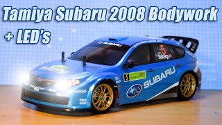 How to do RC Bodywork + LEDs Tamiya Subaru 2008 WRC TT02 Body Set 1364