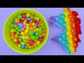 Full of MMs with Colorful Grid Balls Slime & Rainbow Magic Pop It in Pool