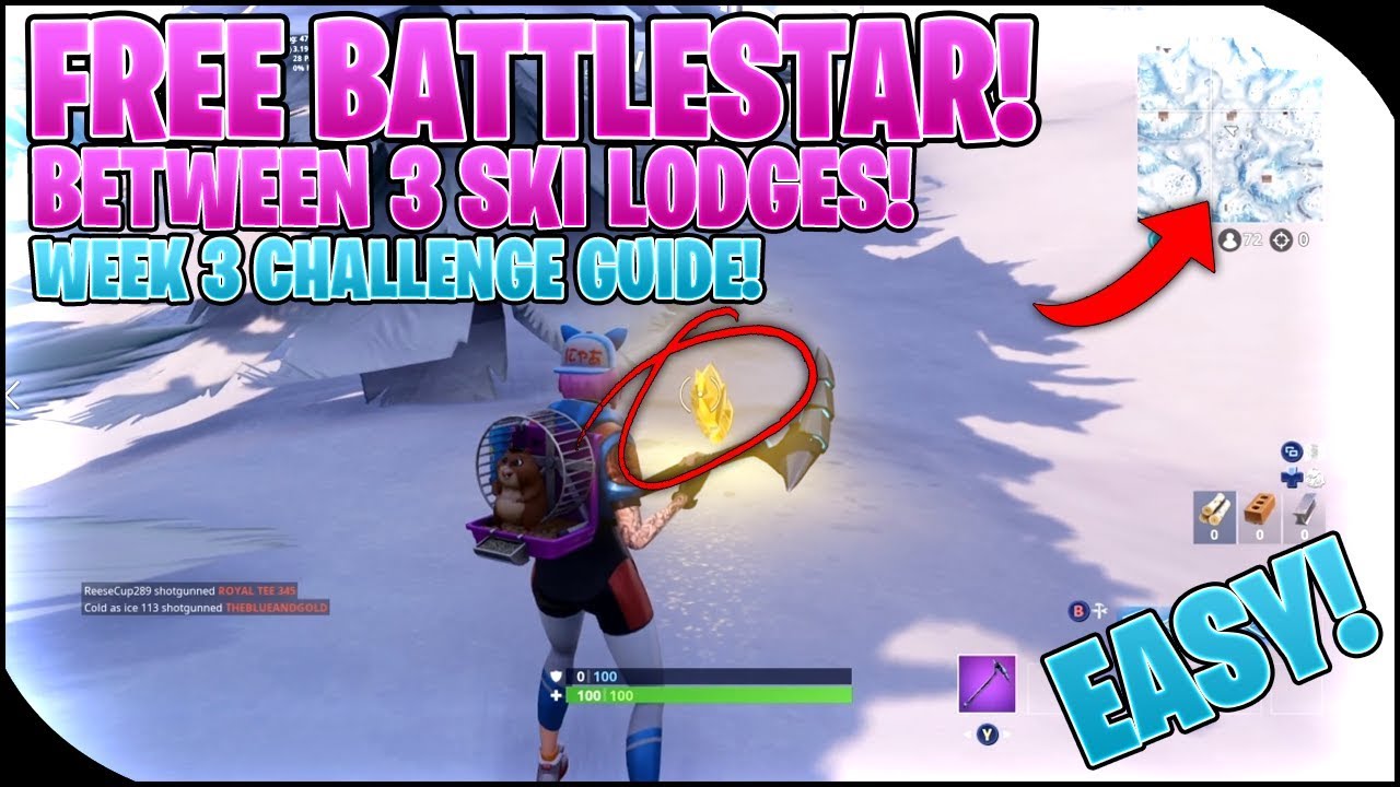 Search Between Three Ski Lodges: EXACT Location (Fortnite Season 7) | Week Three Challenge Guide!