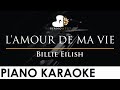 Billie eilish  lamour de ma vie  piano karaoke instrumental cover with lyrics