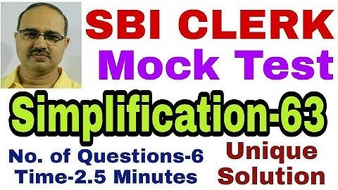 Simplification Questions-63 | SBI CLERK | Mock Test | Memory Based | Unique Technique