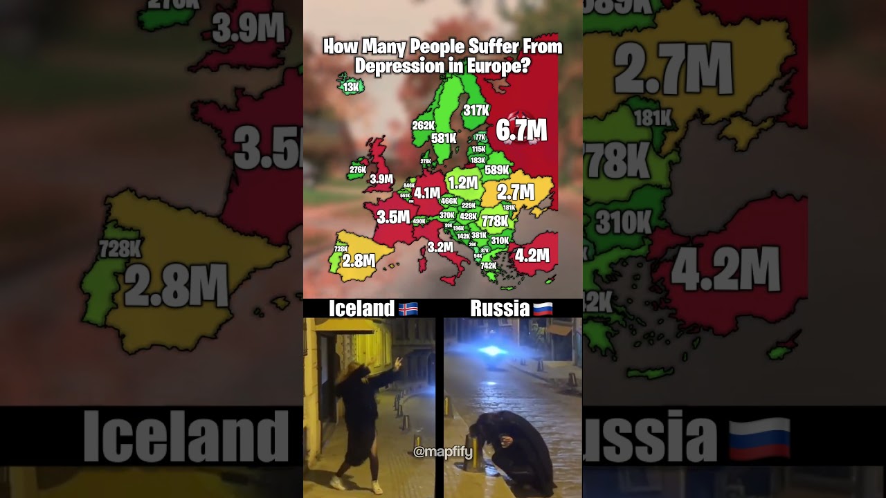 Сколько людей в Европе страдают депрессией?