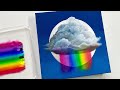 Amazing cloud painting with rainbow effect step by step beginner tutorial