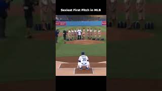Sexy First Pitch in MLB? #shorts #mlb #sexy air hostess
