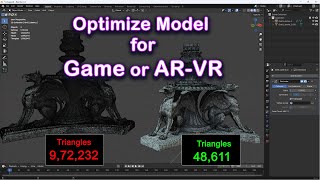 How To Optimize Model For Game or AR VR In Blender | Optimize in blender Mesh #b3d #blender #shorts