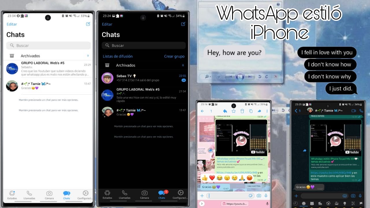 WhatsApp estiló iPhone Fouad iOS 9.25. beta 3