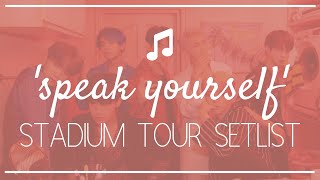 BTS &#39;speak yourself&#39; stadium tour setlist